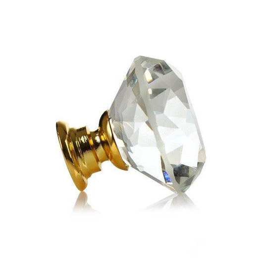 Glas diamant greb med guld fod (Ø: 30 eller 40 mm) - Grebet