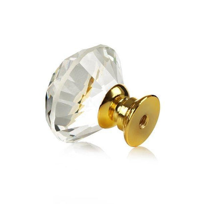 Glas diamant greb med guld fod (Ø: 30 eller 40 mm) - Grebet
