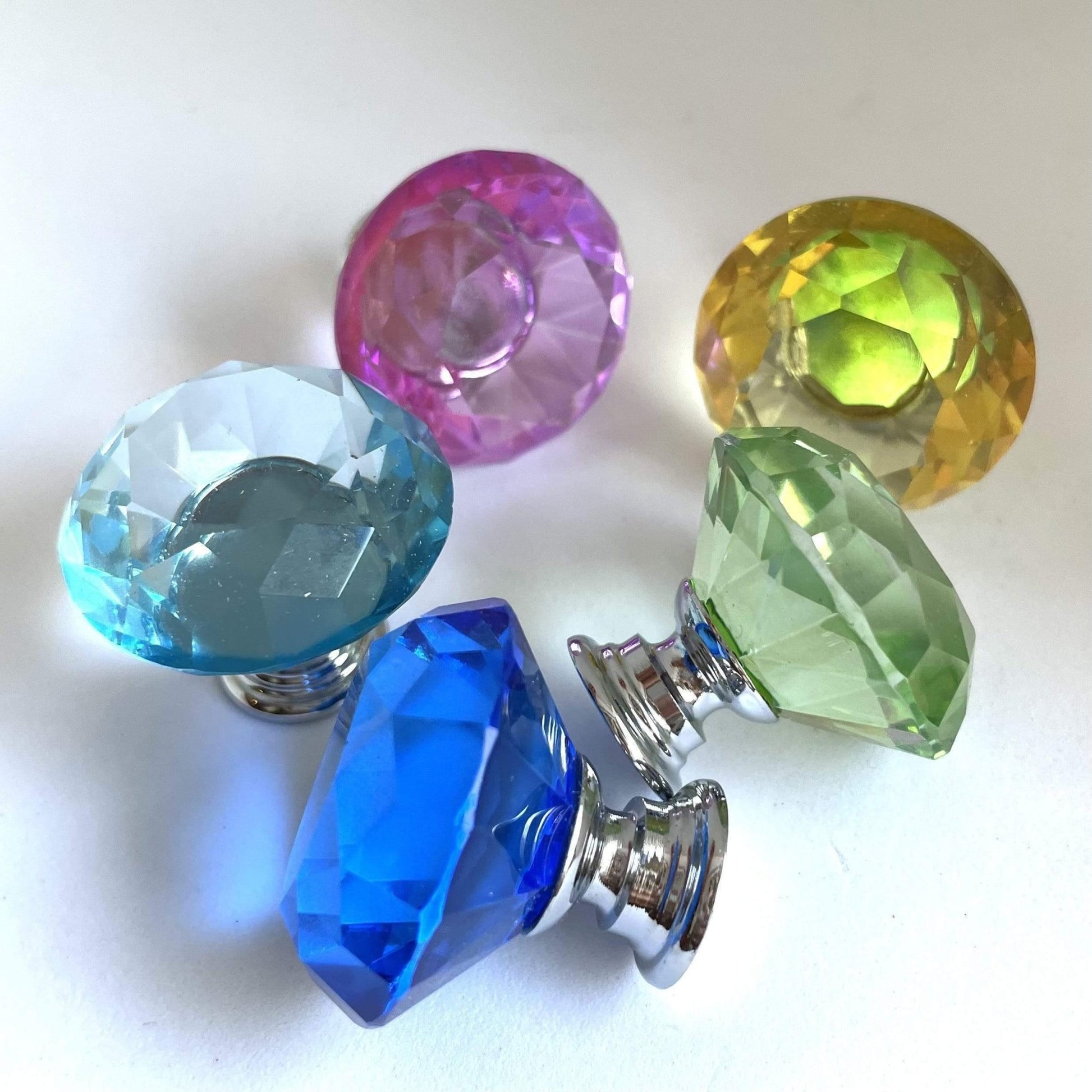 Glas diamant møbelknop (Ø: 30 mm) - Grebet