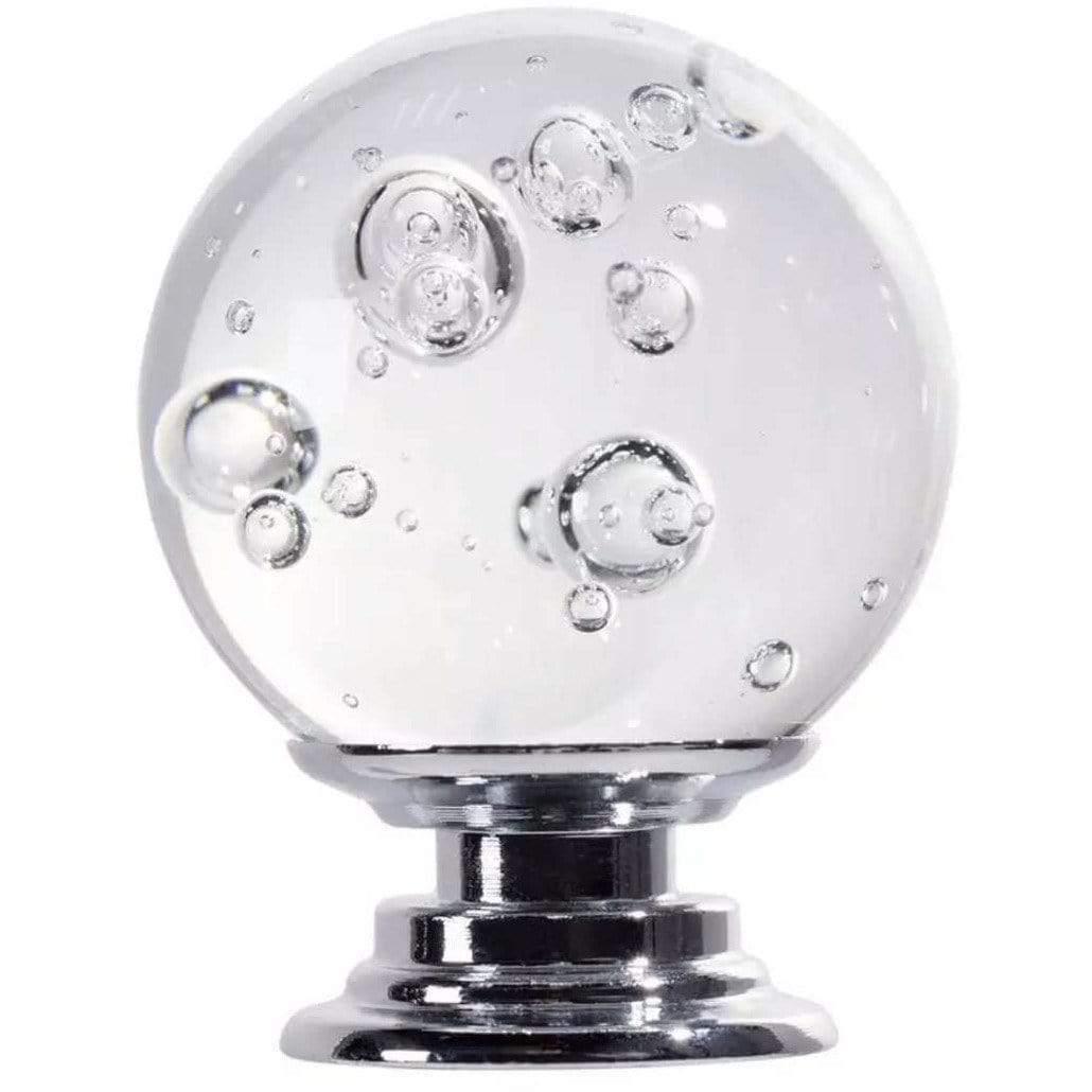 Glas klar runde greb med bobler (Ø: 30 mm) - Grebet