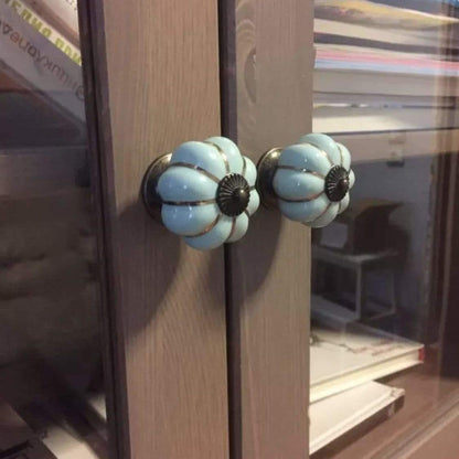 Græskar greb med guld deltaljer (Ø: 40 mm) FLERE FARVER - Grebet