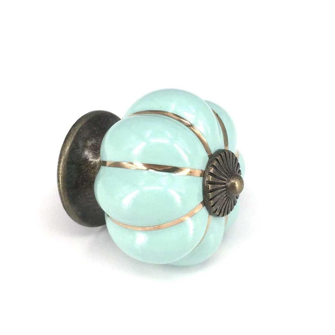 Græskar greb med guld deltaljer (Ø: 40 mm) FLERE FARVER - Grebet