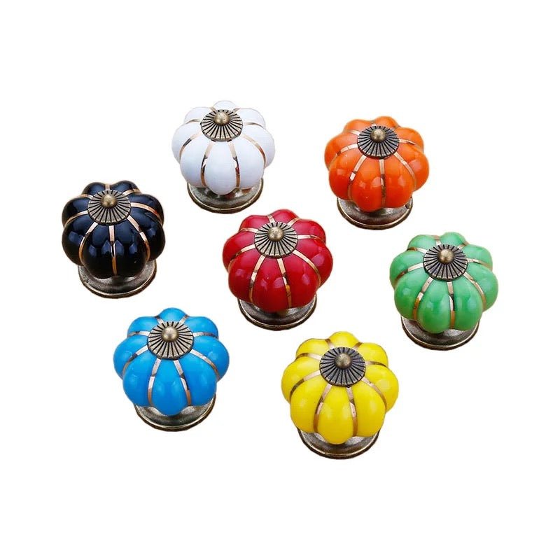 Græskar greb med guld deltaljer (Ø: 40 mm) Flere farver tilgængelige - Grebet