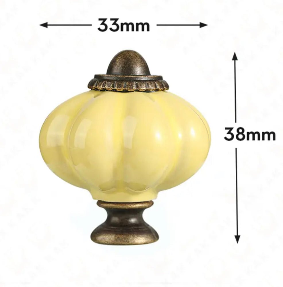 Græskar møbelknop i keramik (flere farver) - Grebet