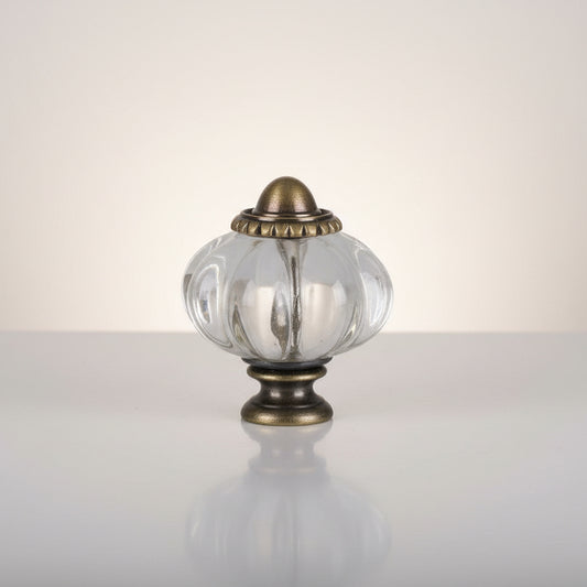 Græskar møbelknop i klar akryl - Grebet