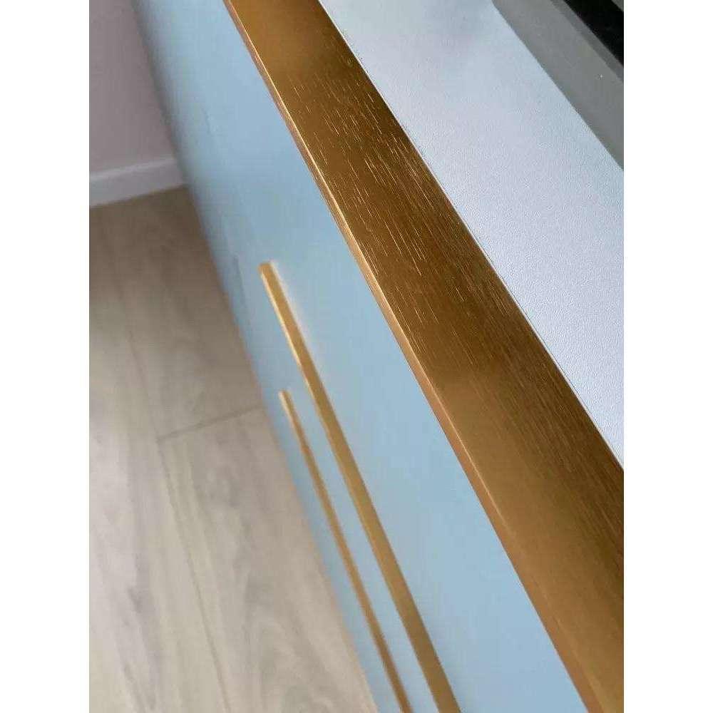 Grebet Metal greb Guld farvede håndtag (CC-mål: 64 eller 128 mm)