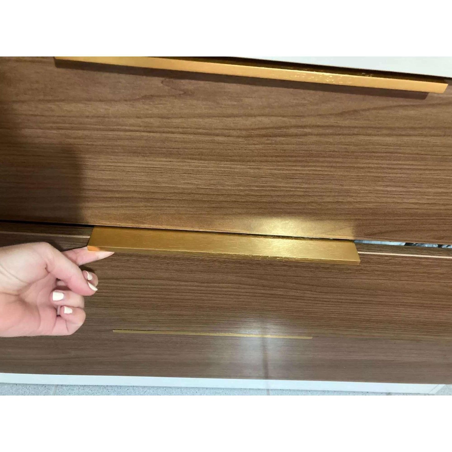 Grebet Metal greb Guld farvede håndtag (CC-mål: 64 eller 128 mm)