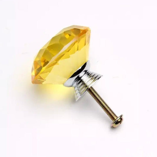 Gult diamant greb i glas (Ø: 40 mm) - Grebet