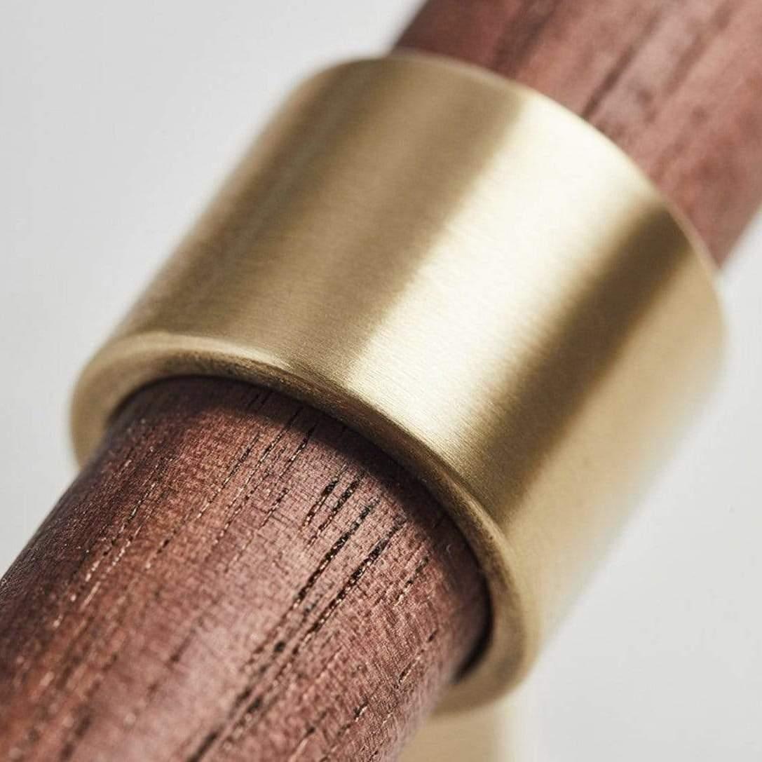 Håndtag i træ med messing hardware (bøg eller valnød) - Grebet