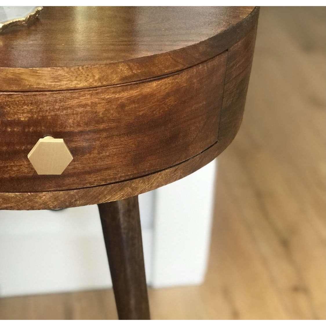 By Grebet.dk Møbelknop Hexagon børstet messing møbelknop (flere størrelser)