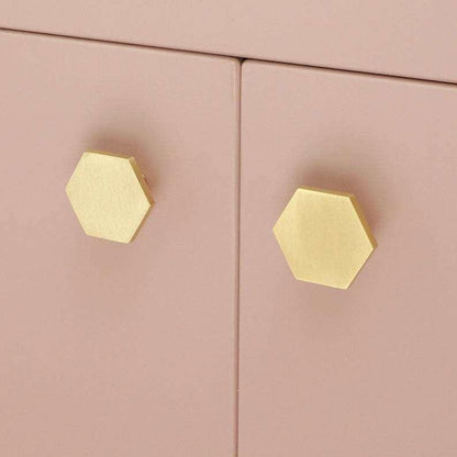 By Grebet.dk Møbelknop Hexagon børstet messing møbelknop (flere størrelser)