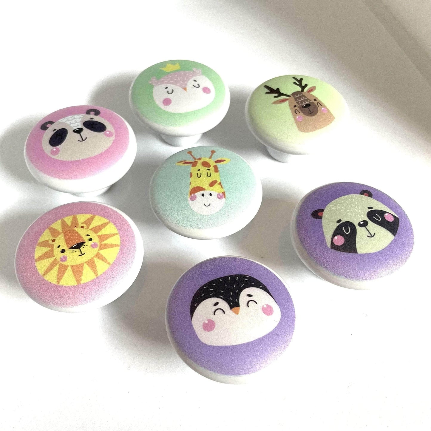 Grebet.dk Keramik greb Keramik greb til børneværelset med dyrehoveder (Ø: 38 mm)