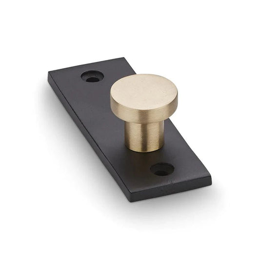 Knage | mat sort/mat messing, 3x9 cm - Grebet