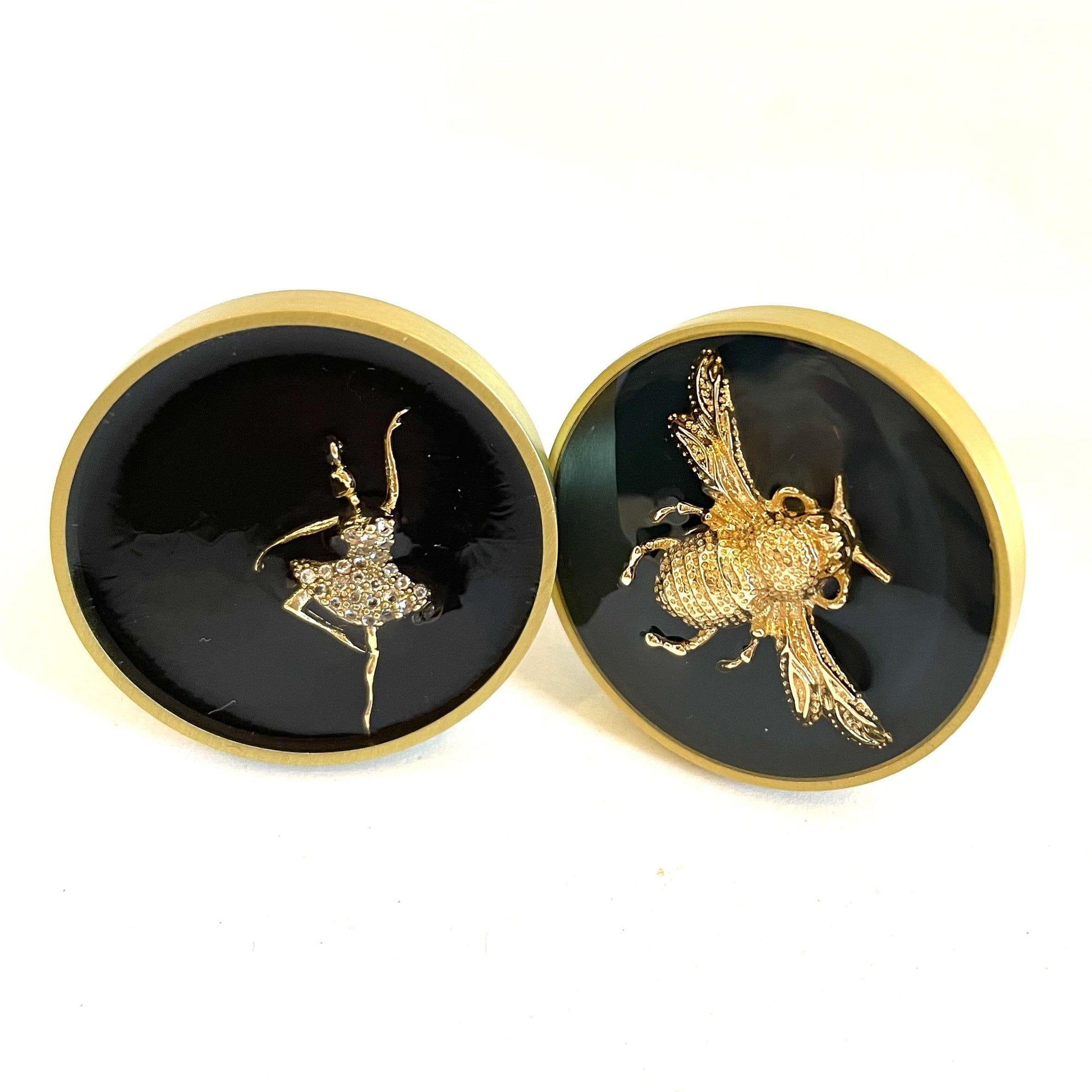 Messing møbelknopper med motiv (Ø: 32 mm) - Grebet