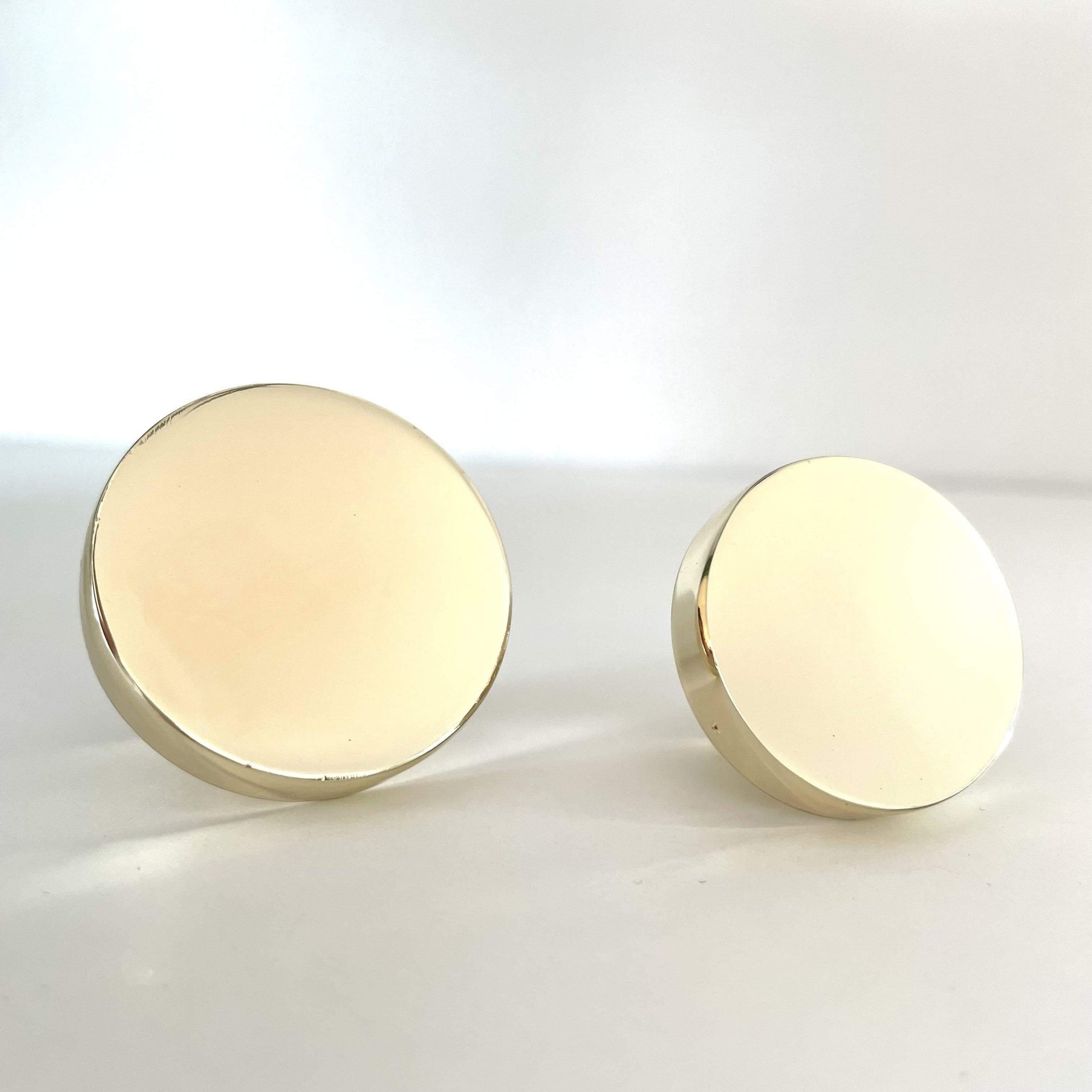 Grebet Metal greb Møbelknop i poleret guld (Ø: 25 eller 28 mm)