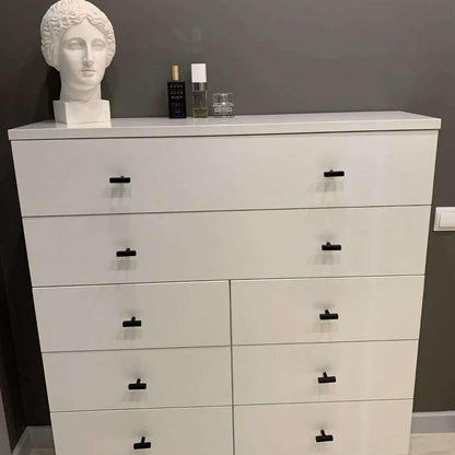 Grebet Metal greb Møbelknop i sort metal, kantet med rund fod