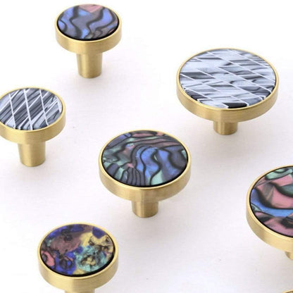 Grebet Møbelknop Messing møbelknop med mønster (Ø: 32 mm)