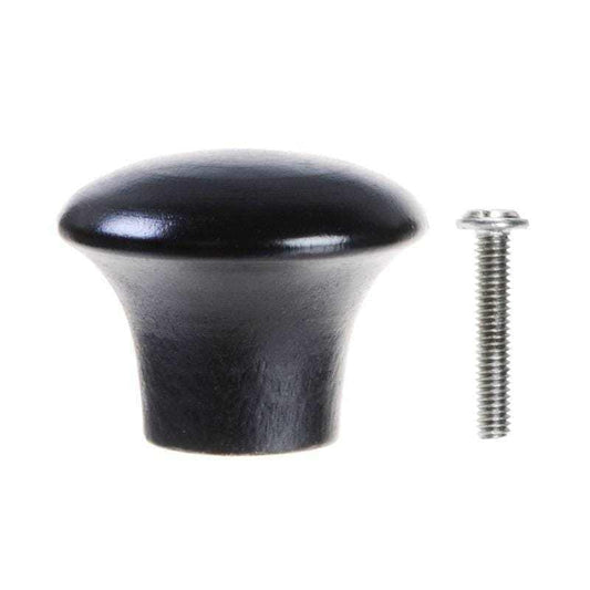 Møbelknop i træ - sort (Ø: 22,5 mm) - Grebet