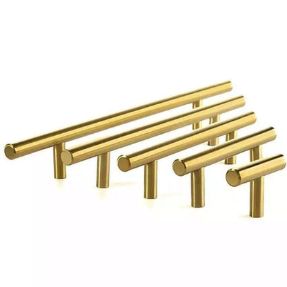 Relingsgreb - messingfarvet metal (T-greb eller CC: 64, 76, 96, 128, 160, 192, 224, 256, 288, 320, 352 og 384 mm) - Grebet