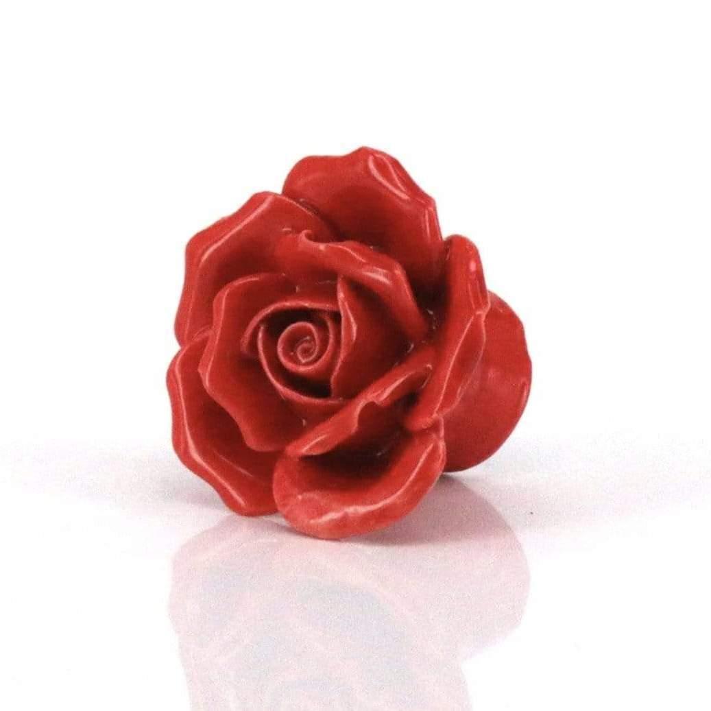 Rose Rød - porcelæns greb (40 mm) - Grebet