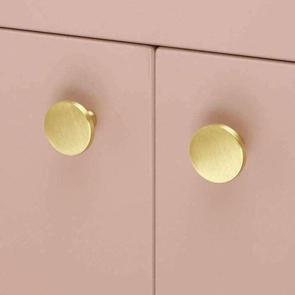 Grebet Metal greb Rund møbelknop i børstet messing (Ø: 25mm - 28mm - 33mm)