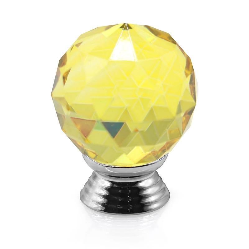 By Grebet.dk Glas Gul Rundt glas greb (Ø: 30 mm) FLERE FARVER