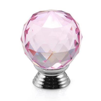 By Grebet.dk Glas Lyserød Rundt glas greb (Ø: 30 mm) FLERE FARVER