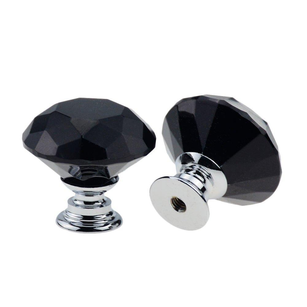 🖤 Sort diamant greb i glas (Ø: 30 mm) - Grebet