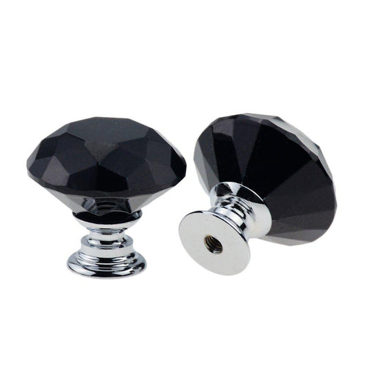 🖤 Sort diamant greb i glas (Ø: 30 mm) - Grebet