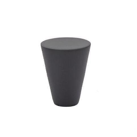 Sort kegle - møbelknop i metal (Ø: 19 mm eller 25 mm) - Grebet