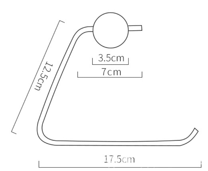 Toiletrulleholder i messing og træ (L-form) - Grebet