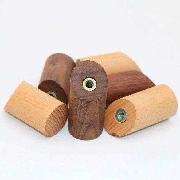 Grebet Knage Træ knage (6, 8 eller 10 cm)