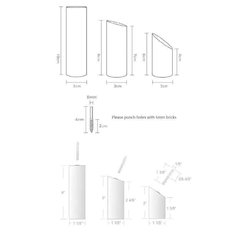 Træ knage (6, 8 eller 10 cm) - Grebet