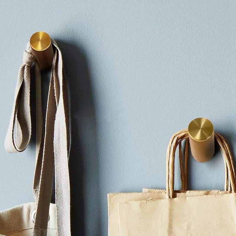 Træ knager med messing (valnød eller bøgetræ) - Grebet